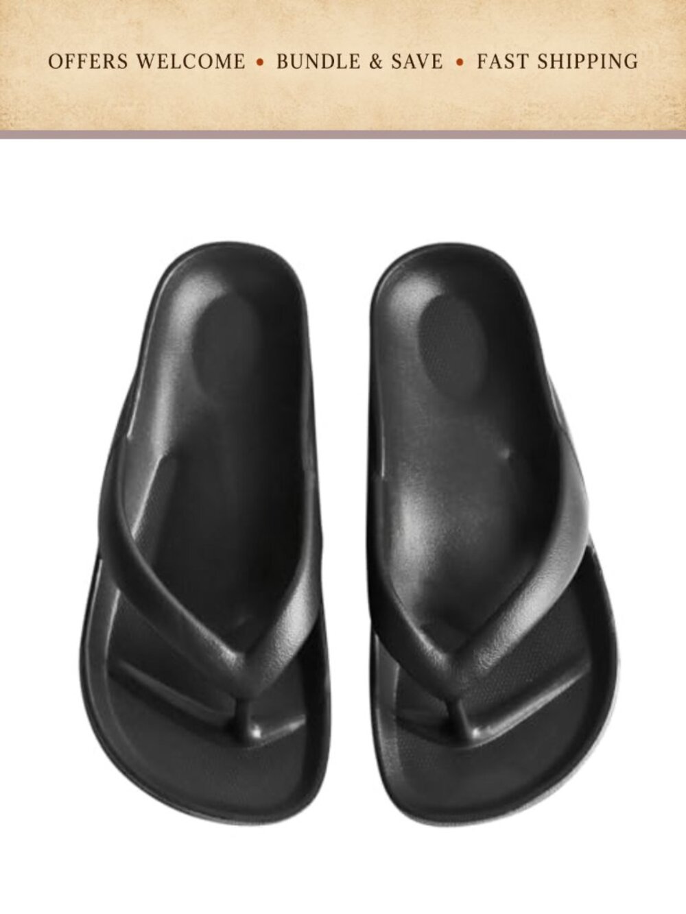 Arch Support Flip Flops Soft Cushioning EVA Thong Sandals Non-Slip Shower Beach